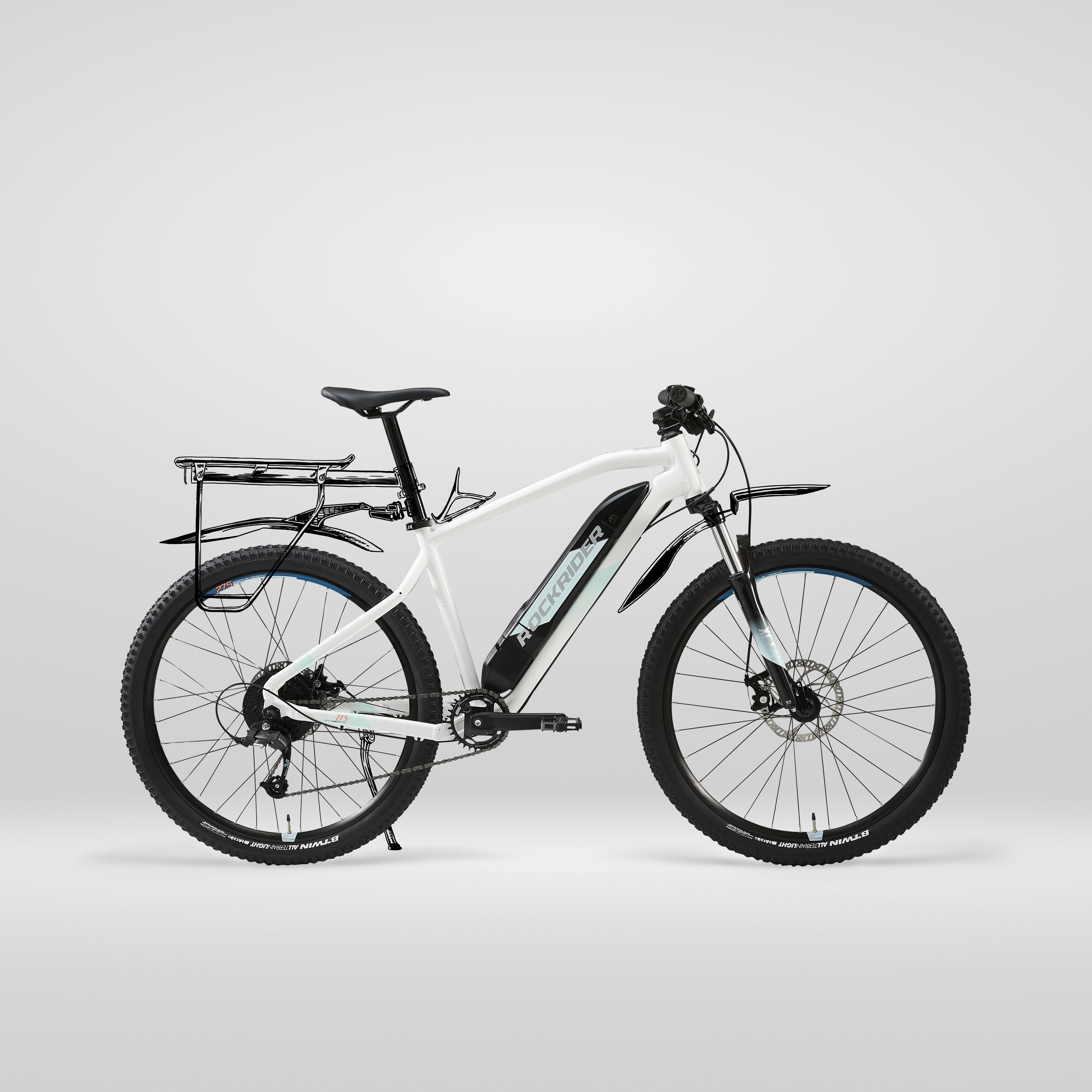 27.5 Inch Electric Mountain Bike E-ST 100 - Blue - Decathlon