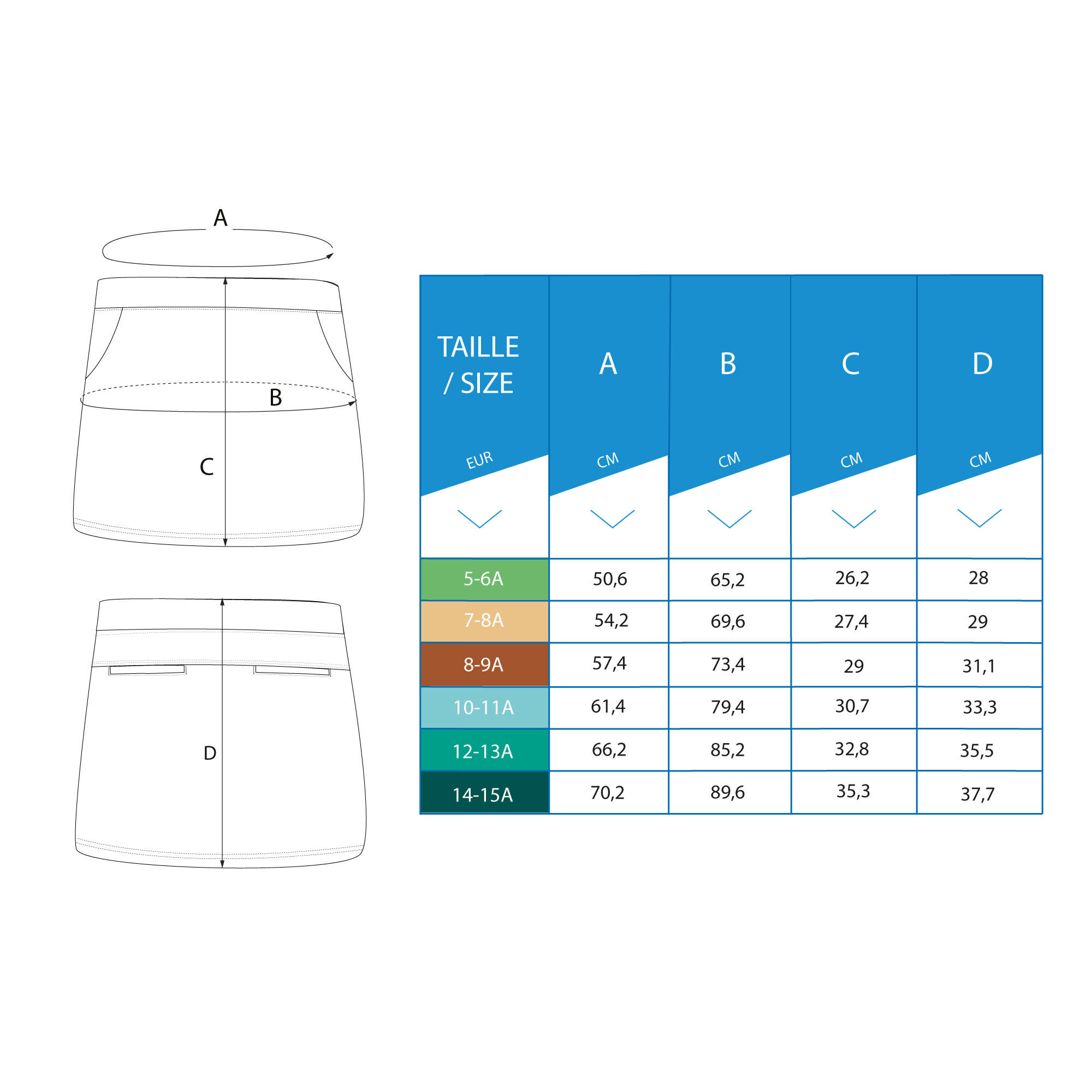 GIRLS' GOLF SKORT - MW500 NAVY