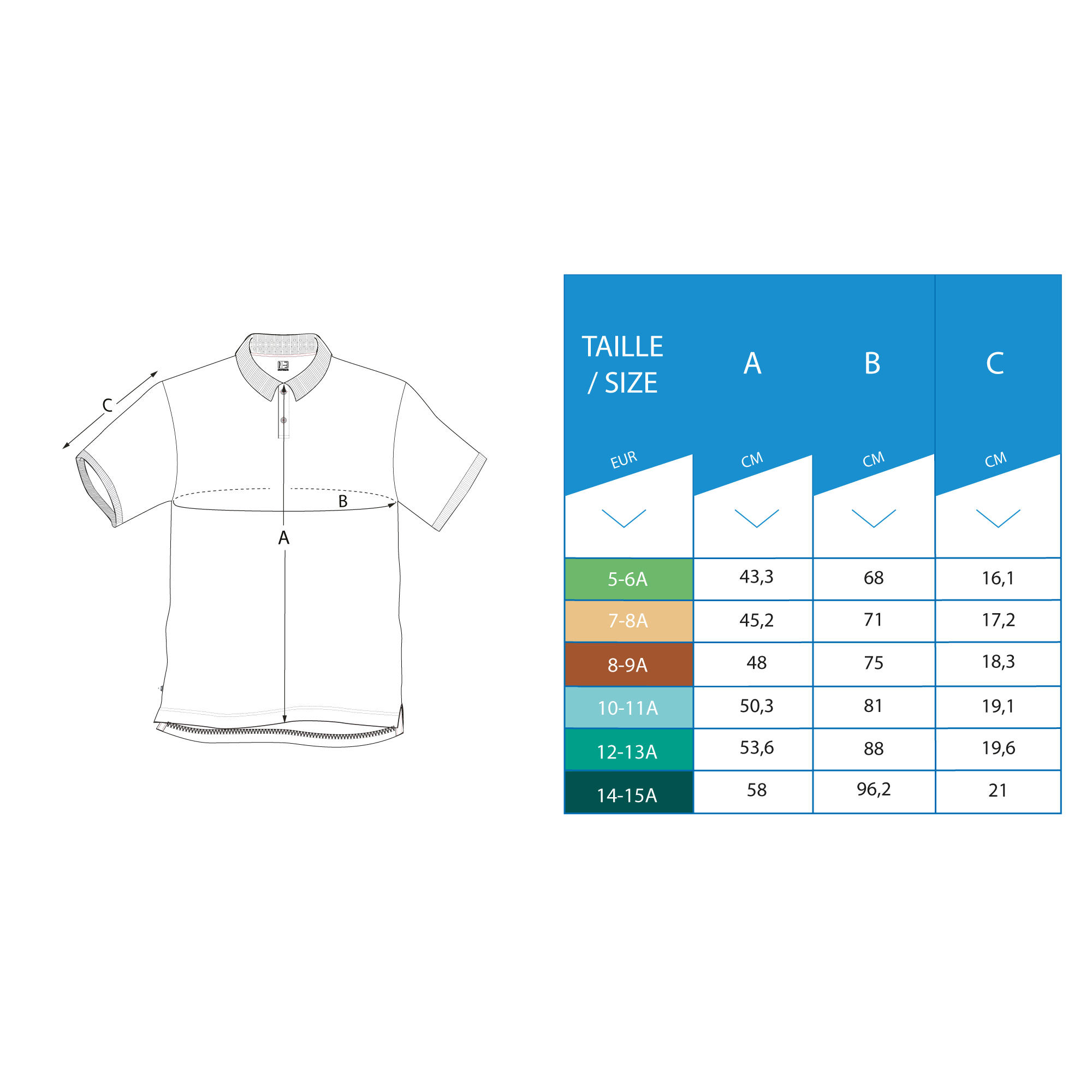 Kids golf short-sleeved polo shirt MW500 white 5/6