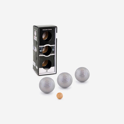 3 halfzachte petanqueballen voor wedstrijden Pi roestvrij staal