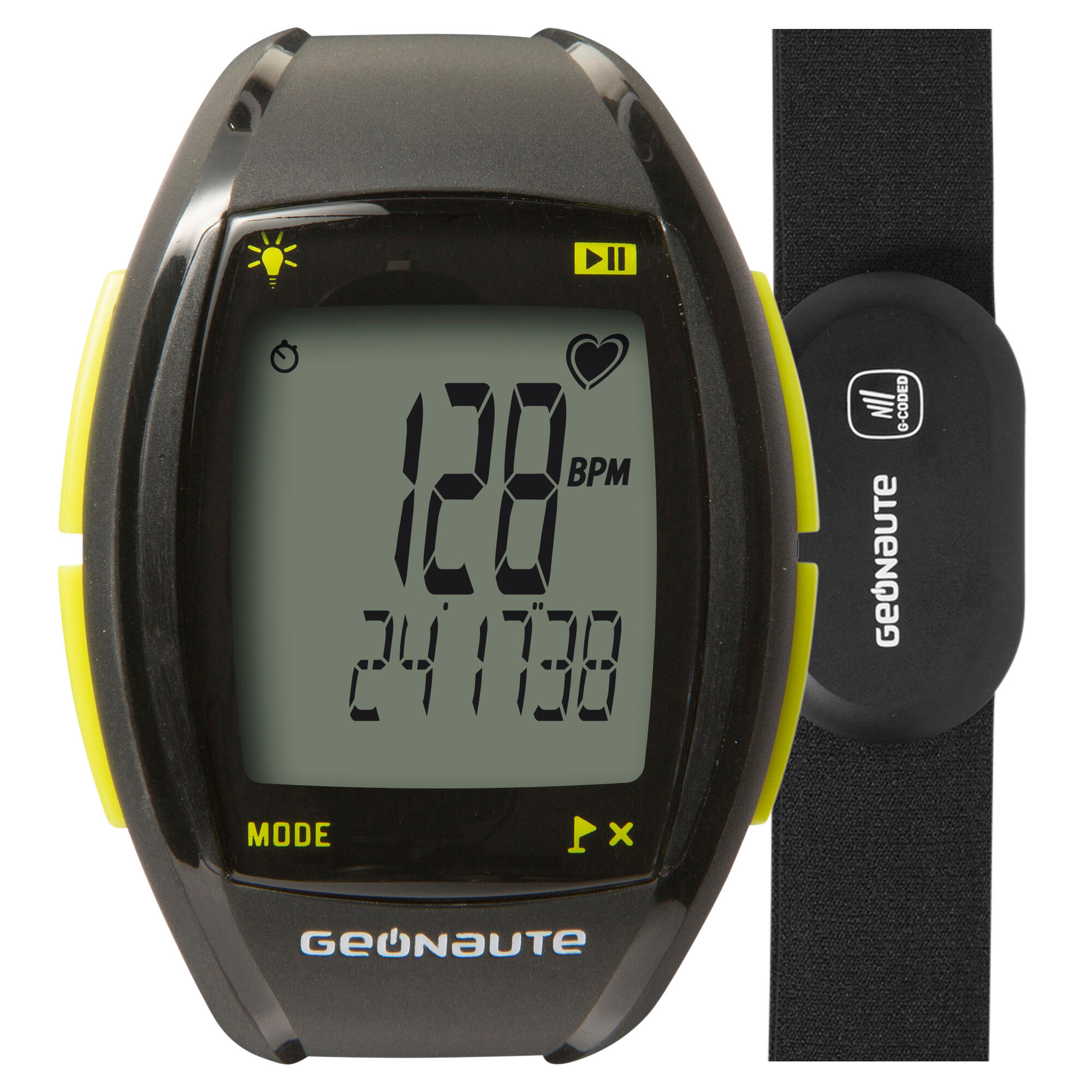 ONrhythm 410 Heart Rate Monitor Watch and Coded Chest Strap - yellow 2/12