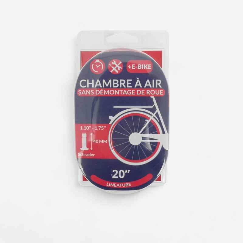 Linearer Fahrradschlauch 20 × 1,10–1,75 Schrader Autoventil