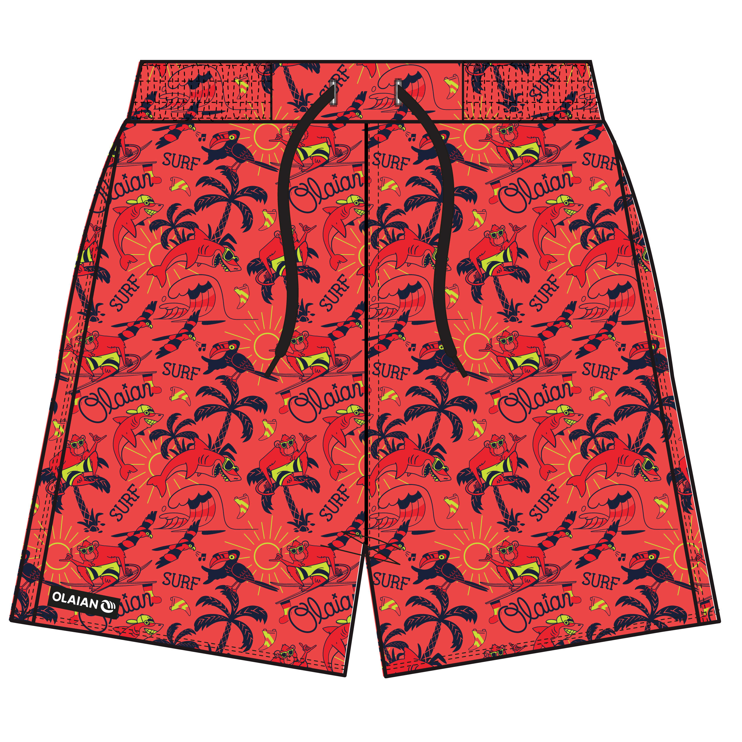 swimming shorts 100 - red 4/4