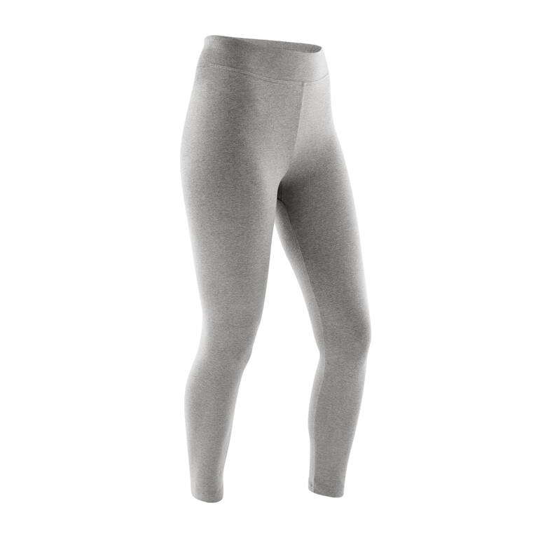 Women's Fitness 7/8 Leggings Fit+ 500 - Mottled Grey