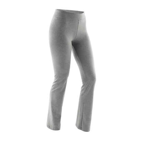 Straight-Cut Cotton Fitness Leggings Fit+ - Grey