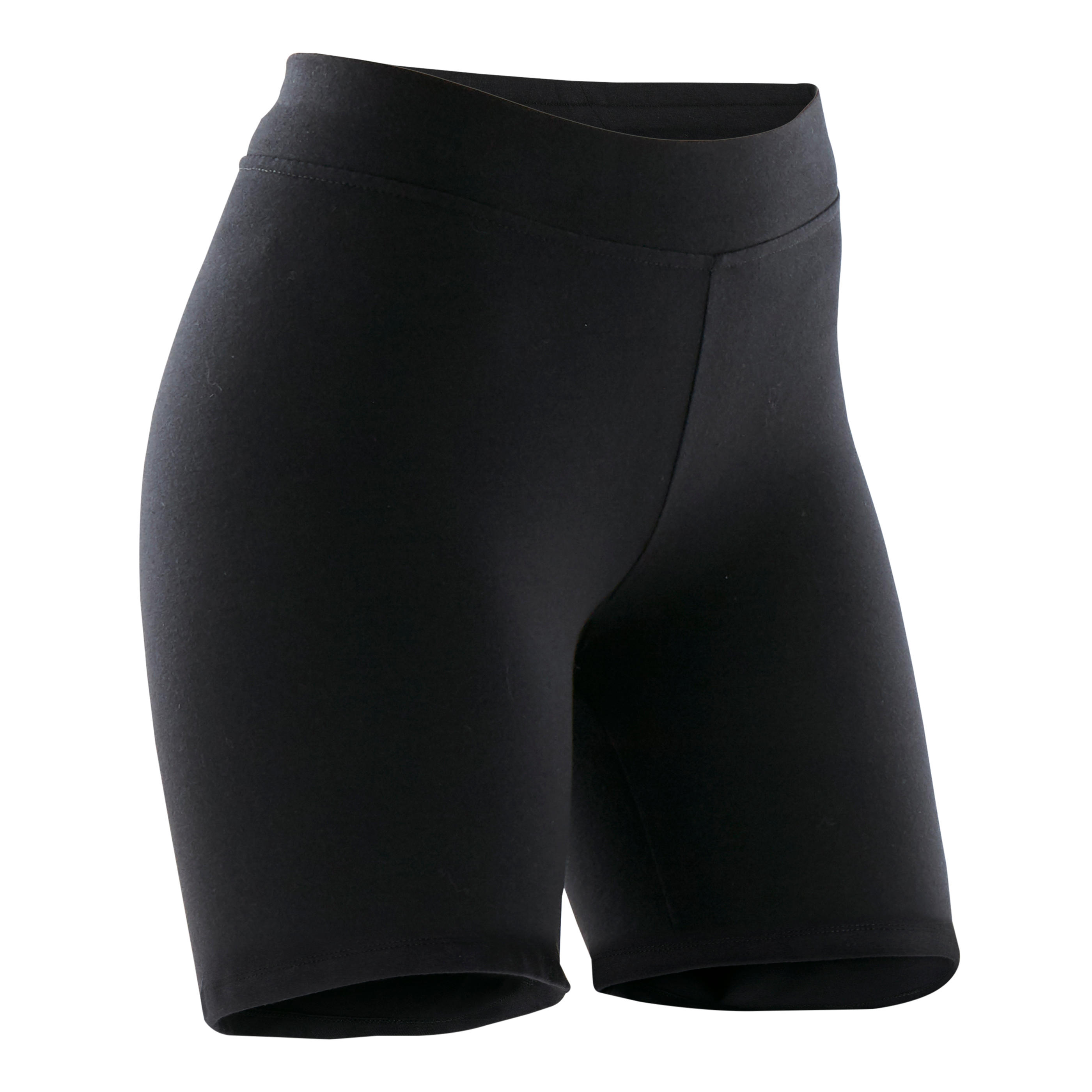 Pantalon scurt Slim 500 Fitness bumbac negru damă decathlon.ro imagine noua
