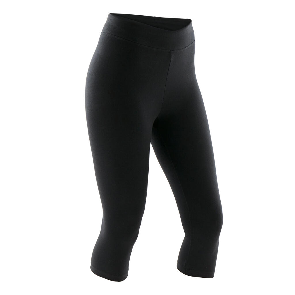 Pantalon corsaire Slim Fitness Femme - 500 Noir