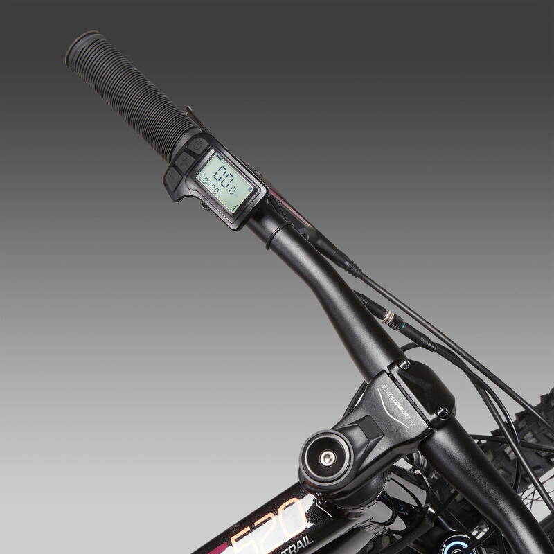 Bici Mtb elettrica a pedalata assistita donna Rockrider E-ST520 nera 27,5"