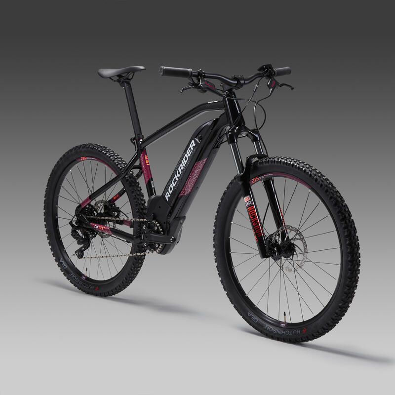 Bicicletă electrică MTB semi-rigidă 27,5", E-ST520 Negru-Mov