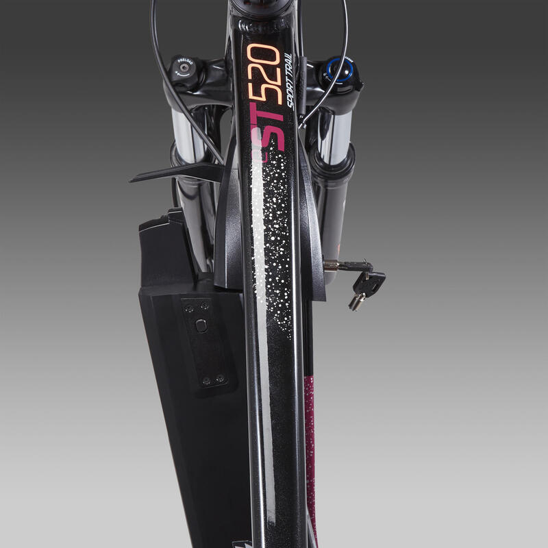 Bicicleta eléctrica de montaña mujer 27,5" Rockrider Ebike ST 520 negro