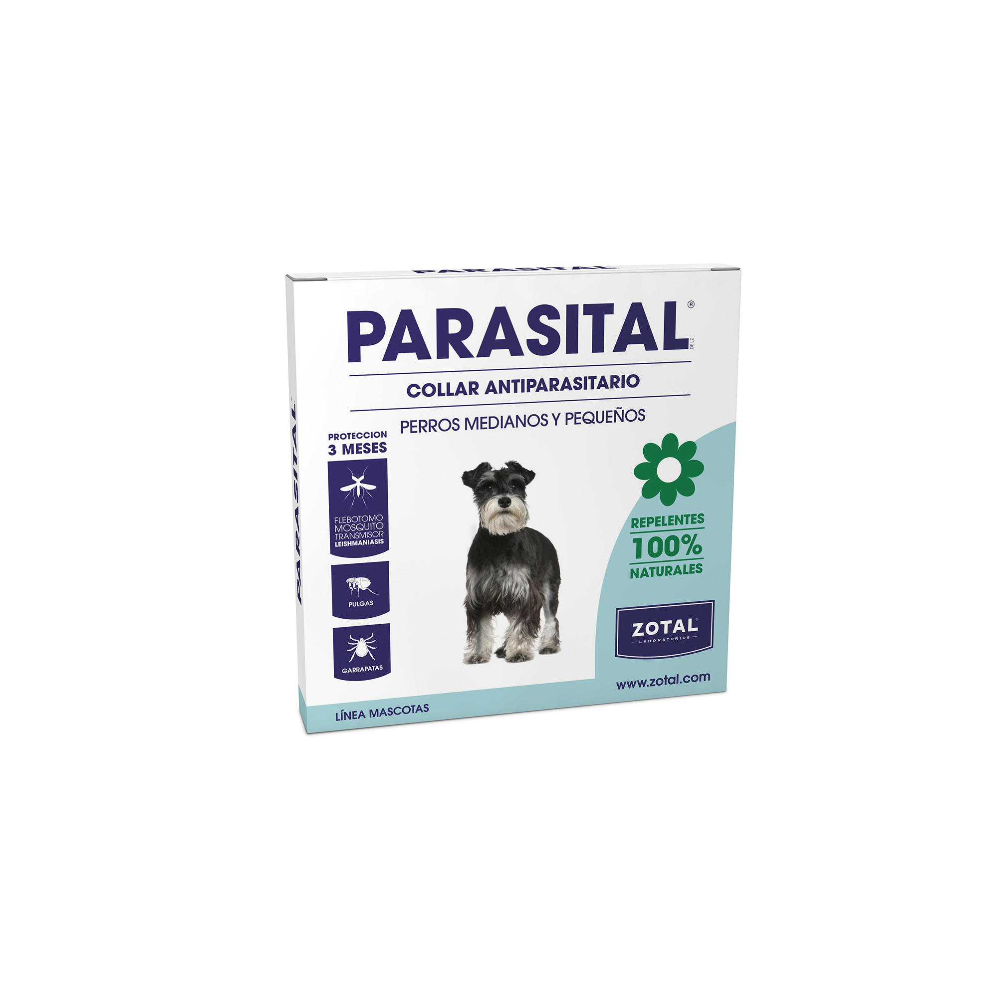 PARASITAL Collar Repelente Perro Zotal Antiparasitario Perros Pequeños Medianos
