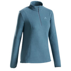 Women's mountain walking fleece MH100 - Blue grey