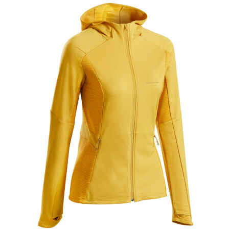 Rumena ženska pohodniša jakna iz flisa MH950