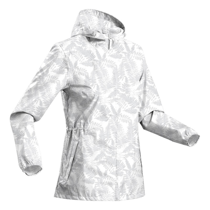 เสื้อแจ็คเก็ตกันฝนผู้หญิงสำหรับใส่เดินในเส้นทางธรรมชาติรุ่น NH100 Raincut Full Zip