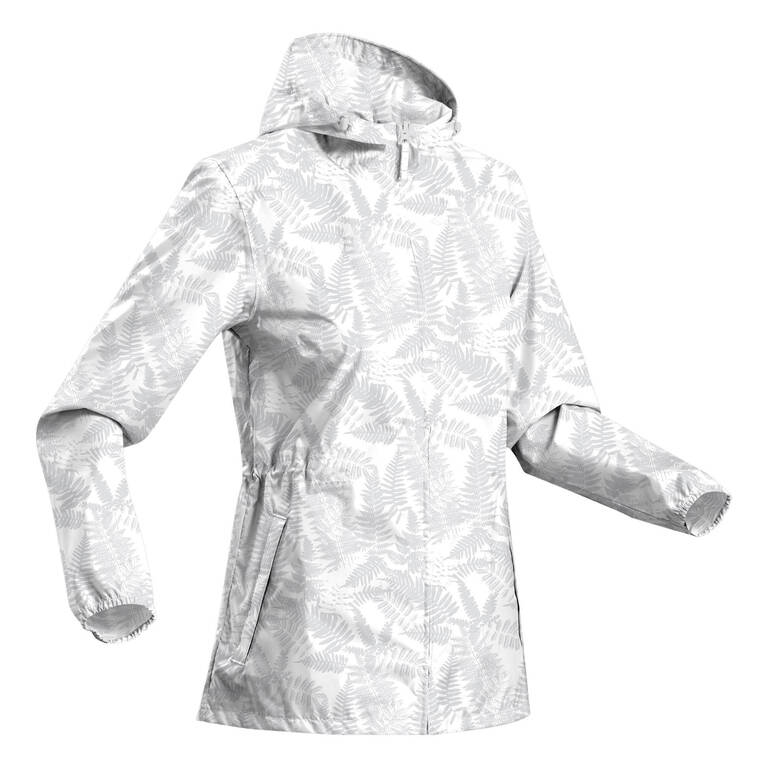 Women  waterproof hiking full zip rain jacket -  grey