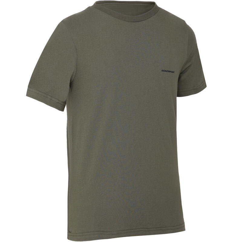 T-SHIRT manches courtes chasse coton Junior -100 VERT