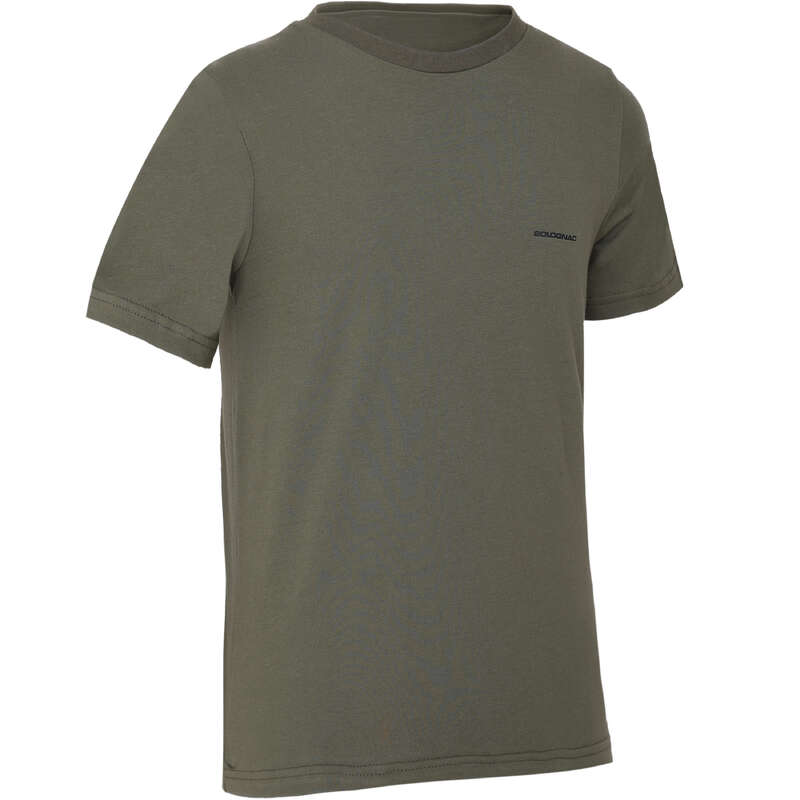 JUNIOR CLOTHING Shooting and Hunting - 100 JUNIOR T-SHIRT GREEN SOLOGNAC - Hunting and Shooting Clothing