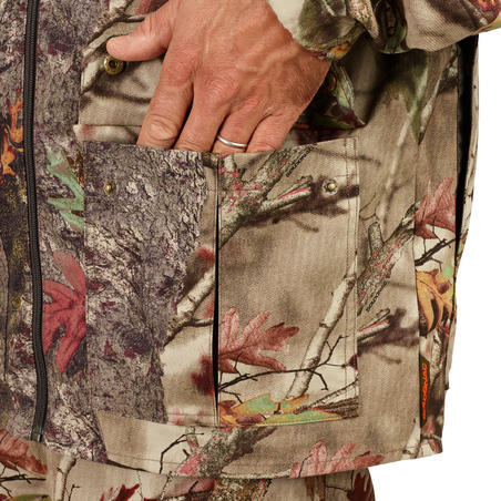 VESTE CHASSE SILENCIEUSE RESPIRANTE 100 CAMO FORET