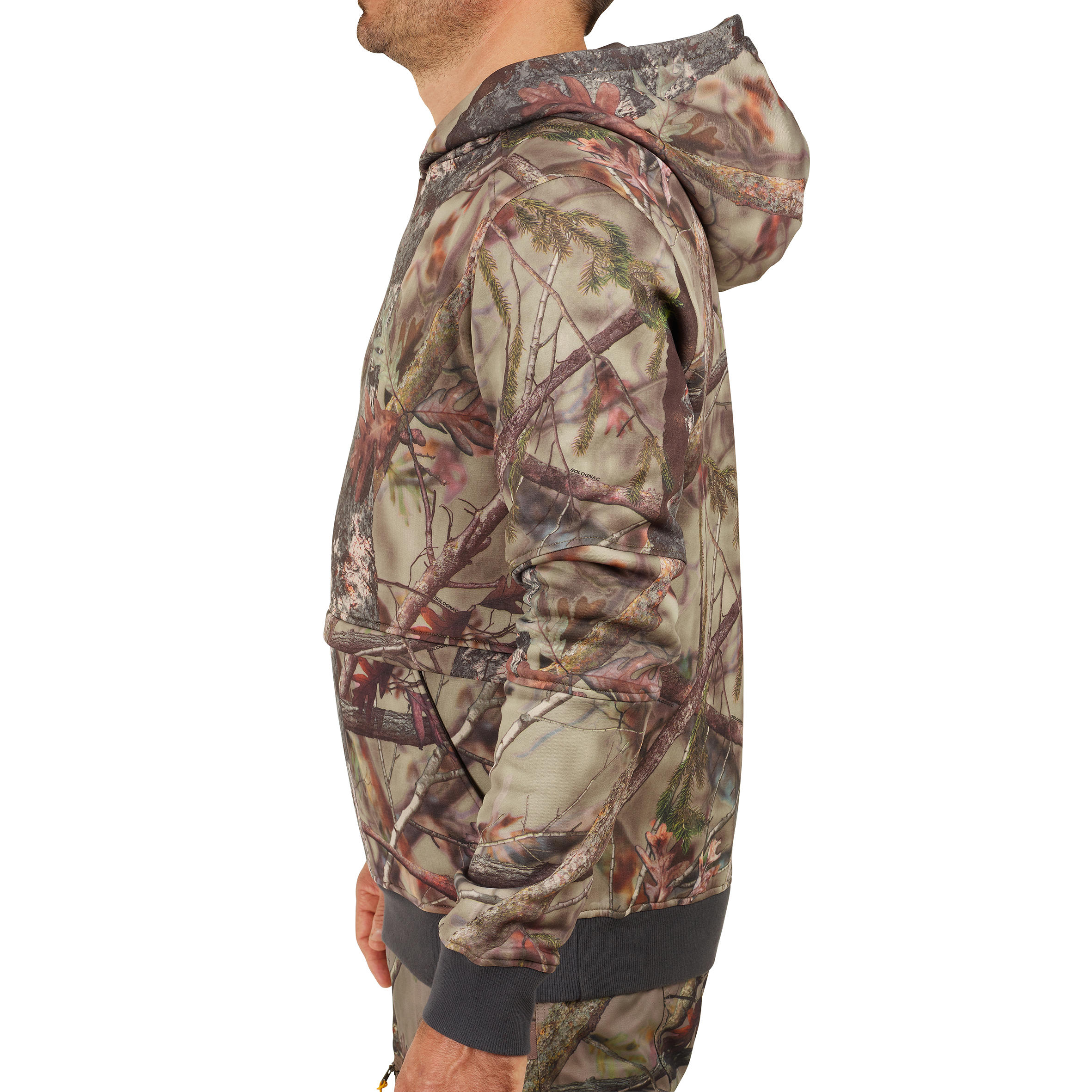 Hunting silent hooded sweatshirt 500 - Camouflage 3/12