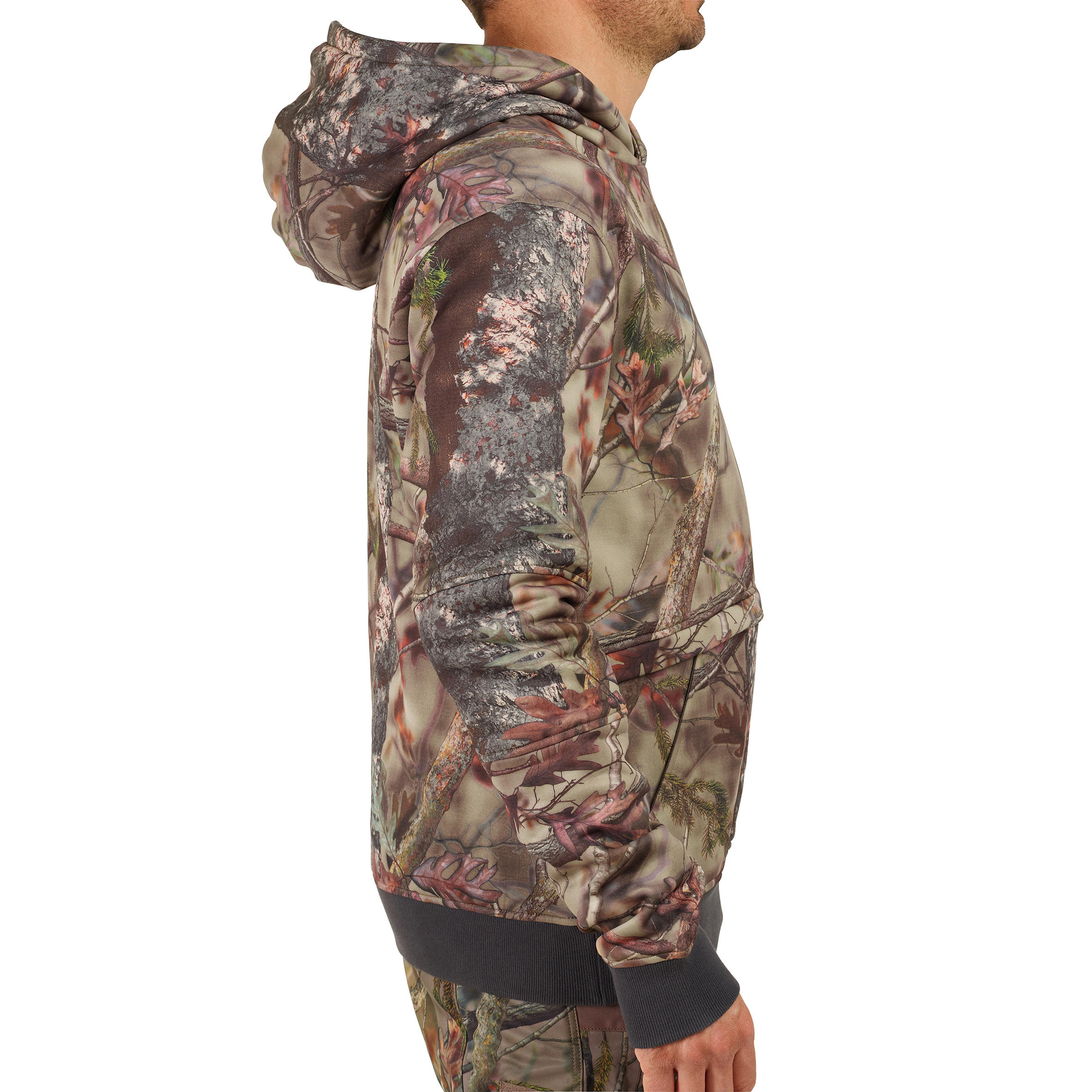 Hunting silent hooded sweatshirt 500 - Camouflage 4/12