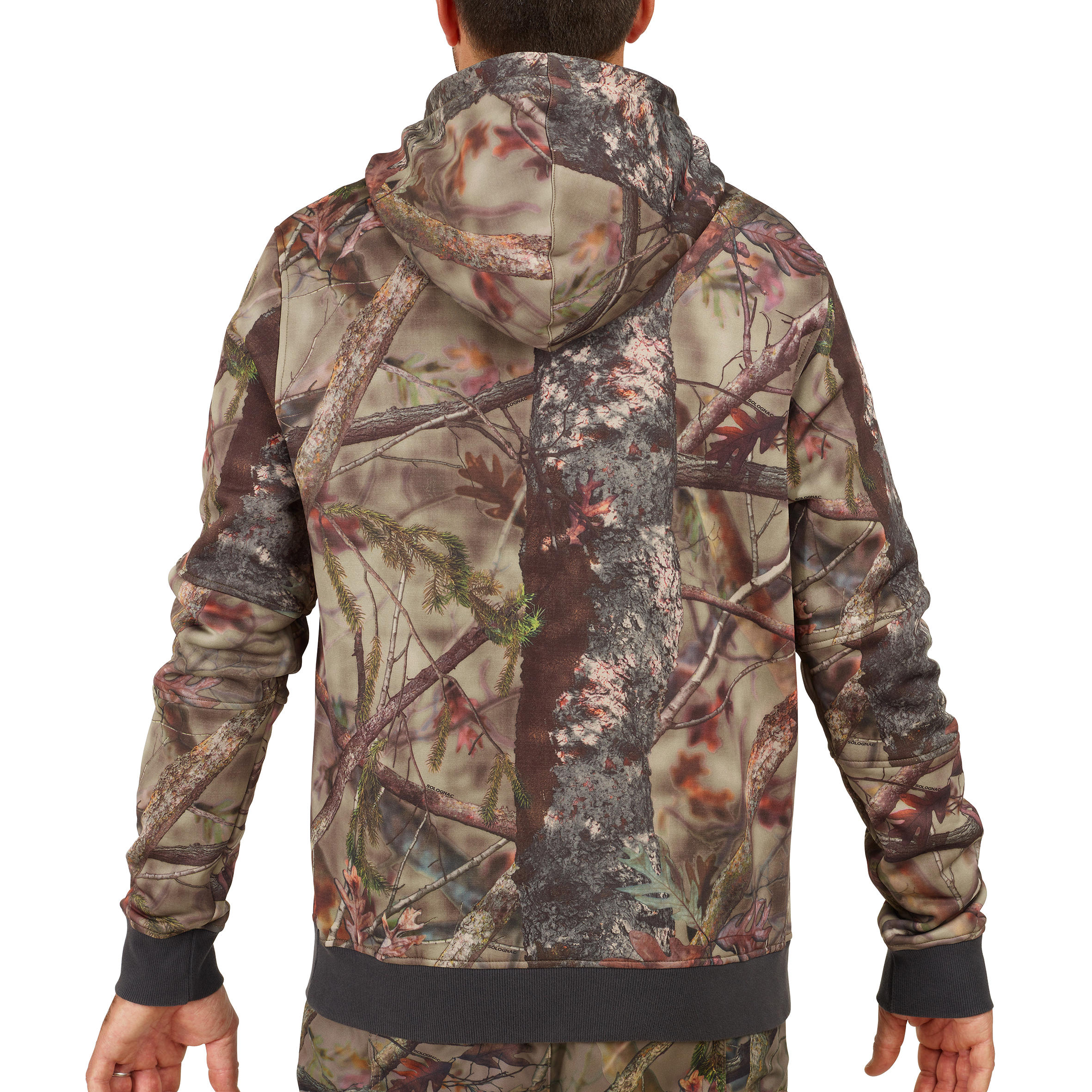 Hunting silent hooded sweatshirt 500 - Camouflage 2/12