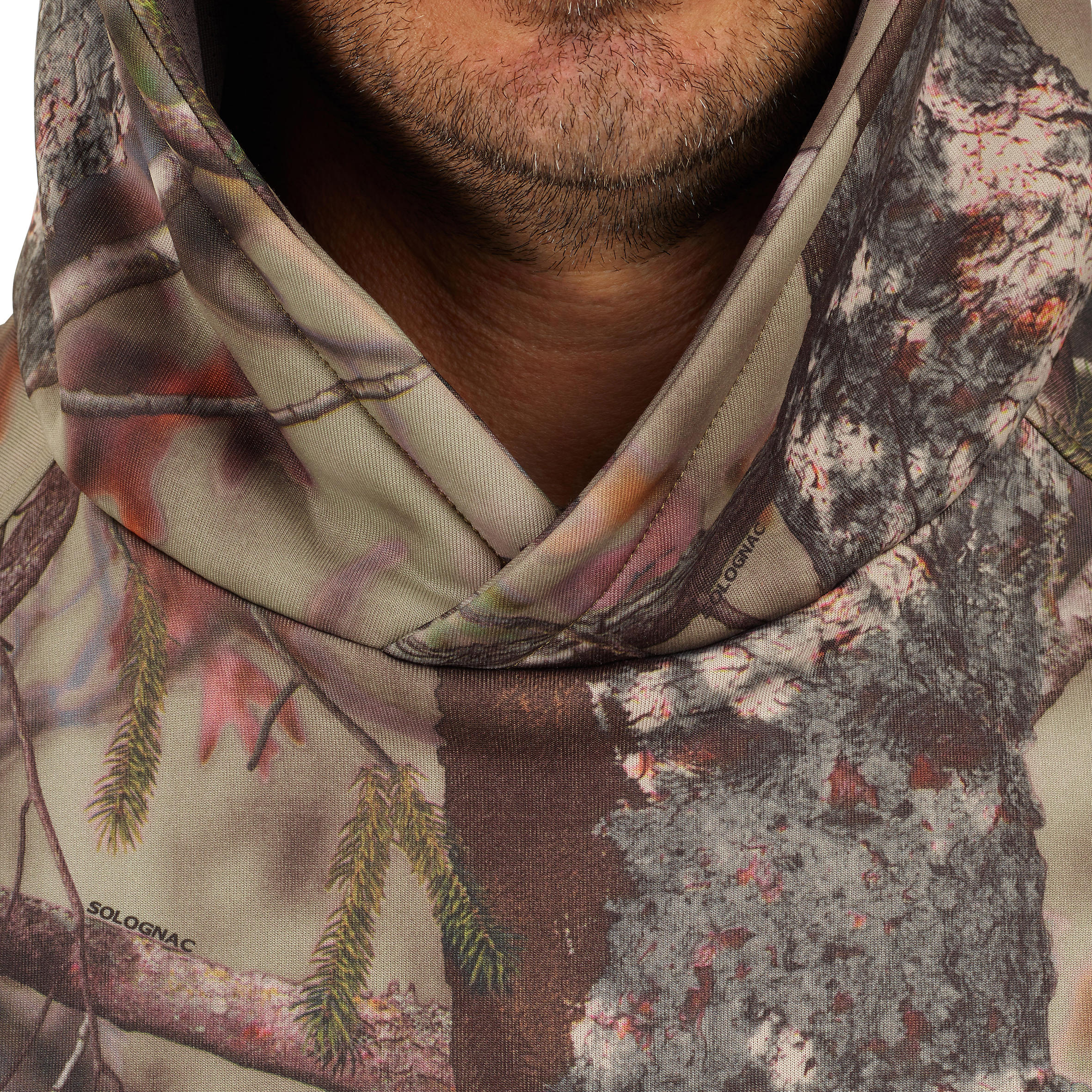 Hunting silent hooded sweatshirt 500 - Camouflage 5/12