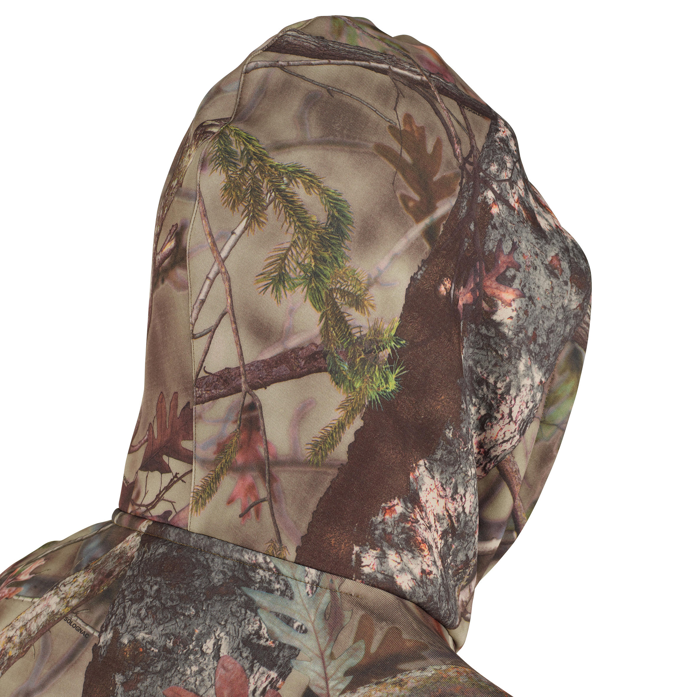 Hunting silent hooded sweatshirt 500 - Camouflage 6/12