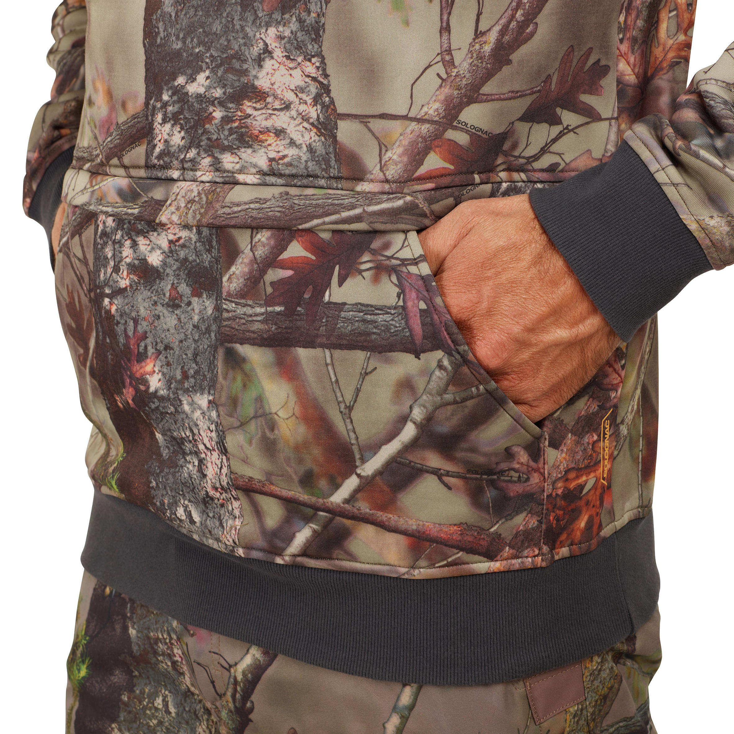 Hunting silent hooded sweatshirt 500 - Camouflage 7/12