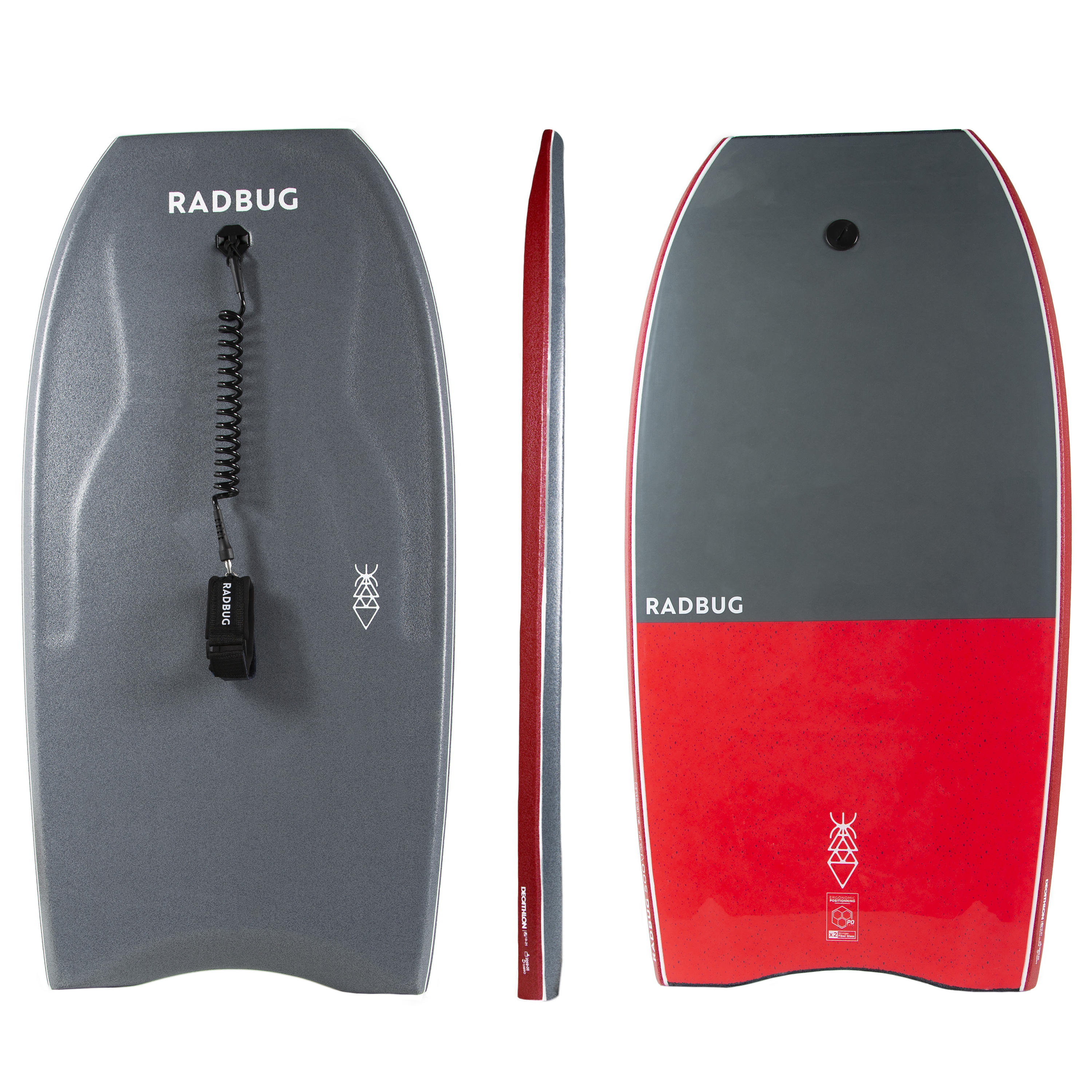 Bodyboard 500 blue orange with leash OLAIAN Decathlon