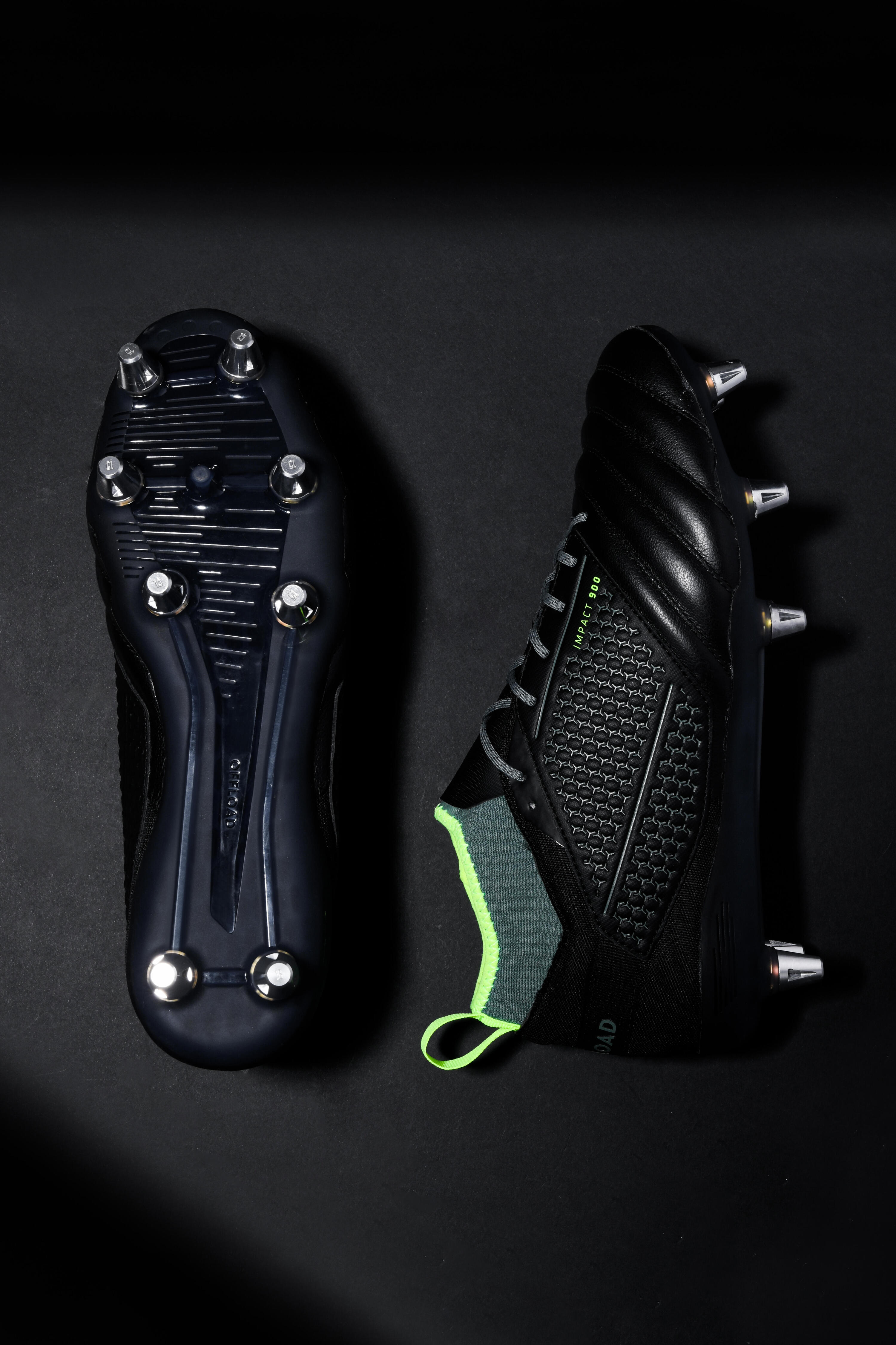 Adult Soft Ground Screw-In Rugby Boots Impact R900 SG 8 Studs - Black 6/15