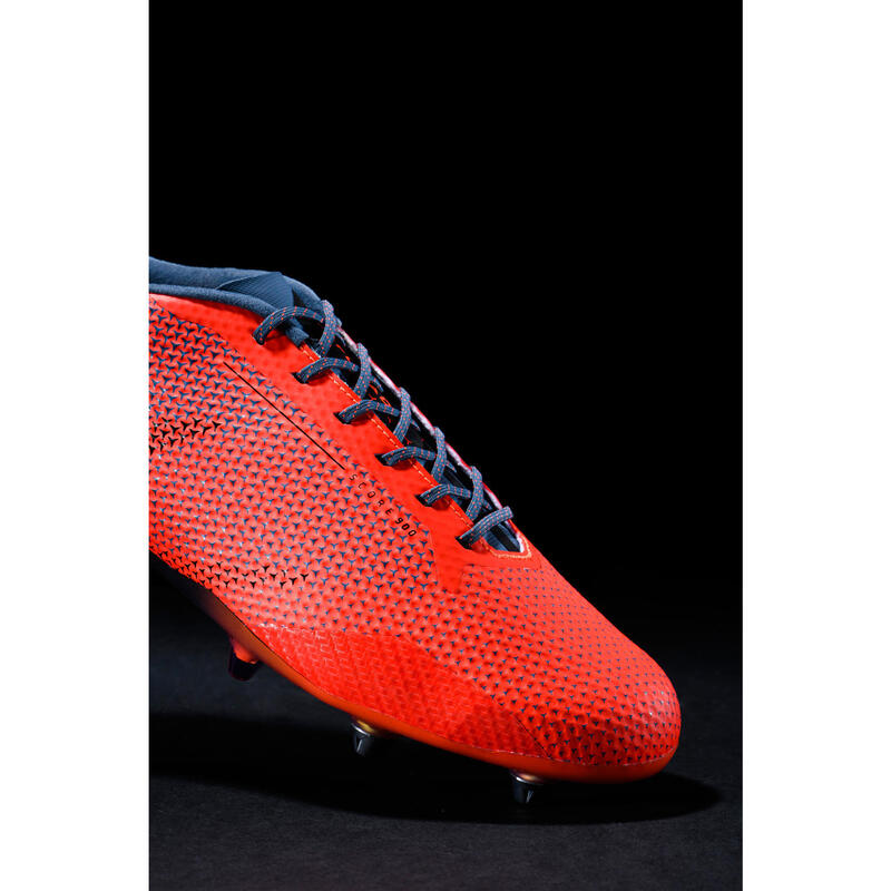 Chaussures de rugby vissées terrain gras Homme - SCORE R900 HYBRID orange