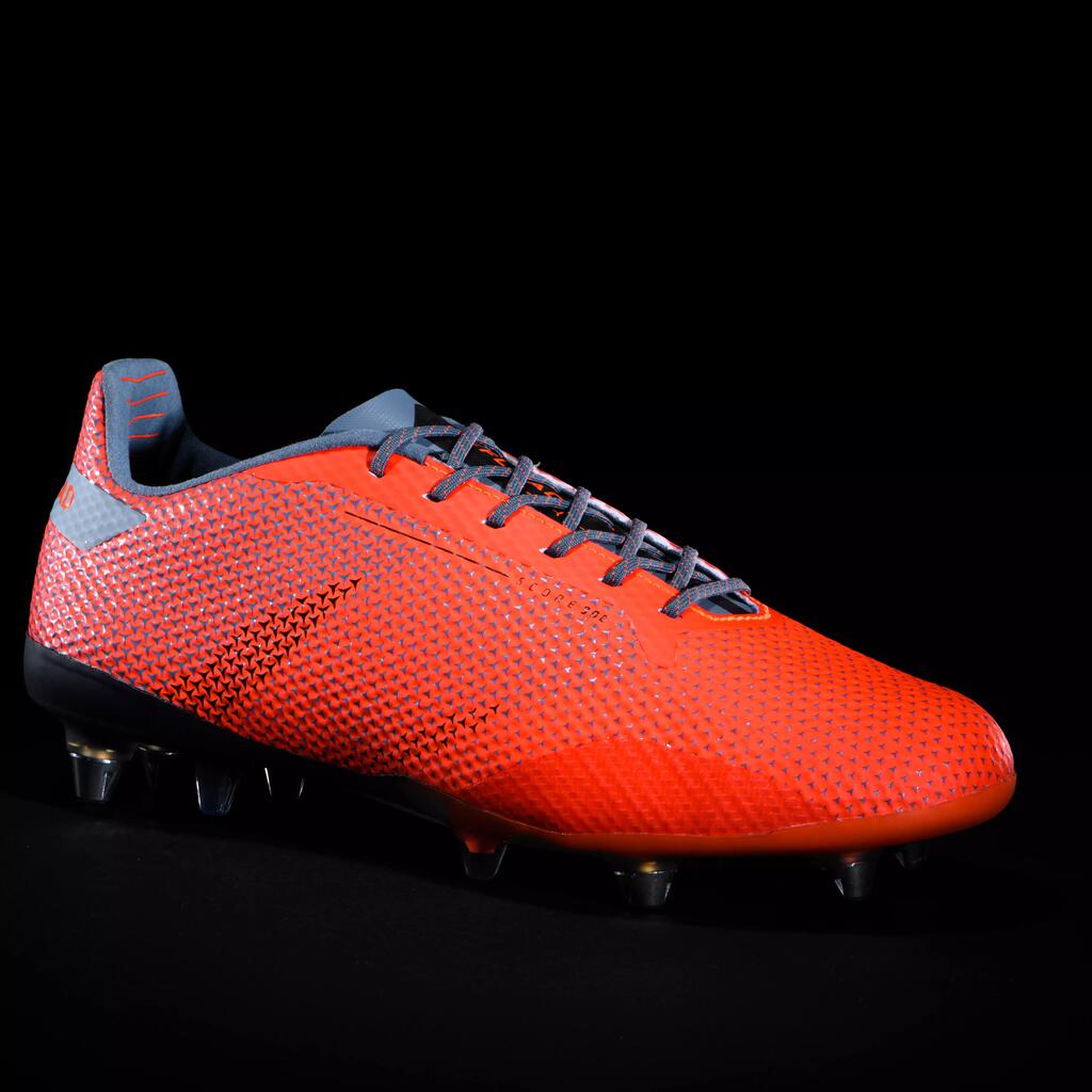 Adult Soft Ground Screw-In Rugby Boots Score R900 SG - Orange