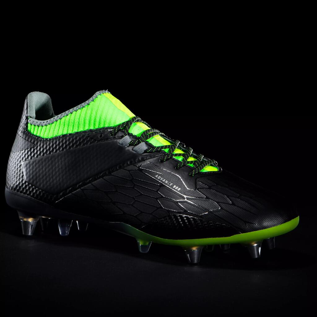 Adult Screw-In Hybrid Rugby Boots Advance R900 SG - Black/Yellow