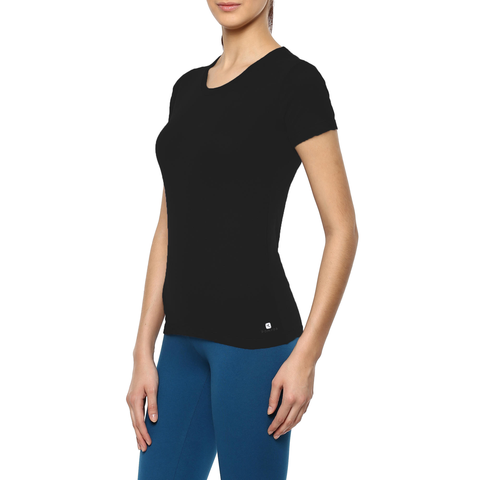

Women's Gym T-Shirt Regular Fit Sportee 100 - Black -  By NYAMBA | Decathlon