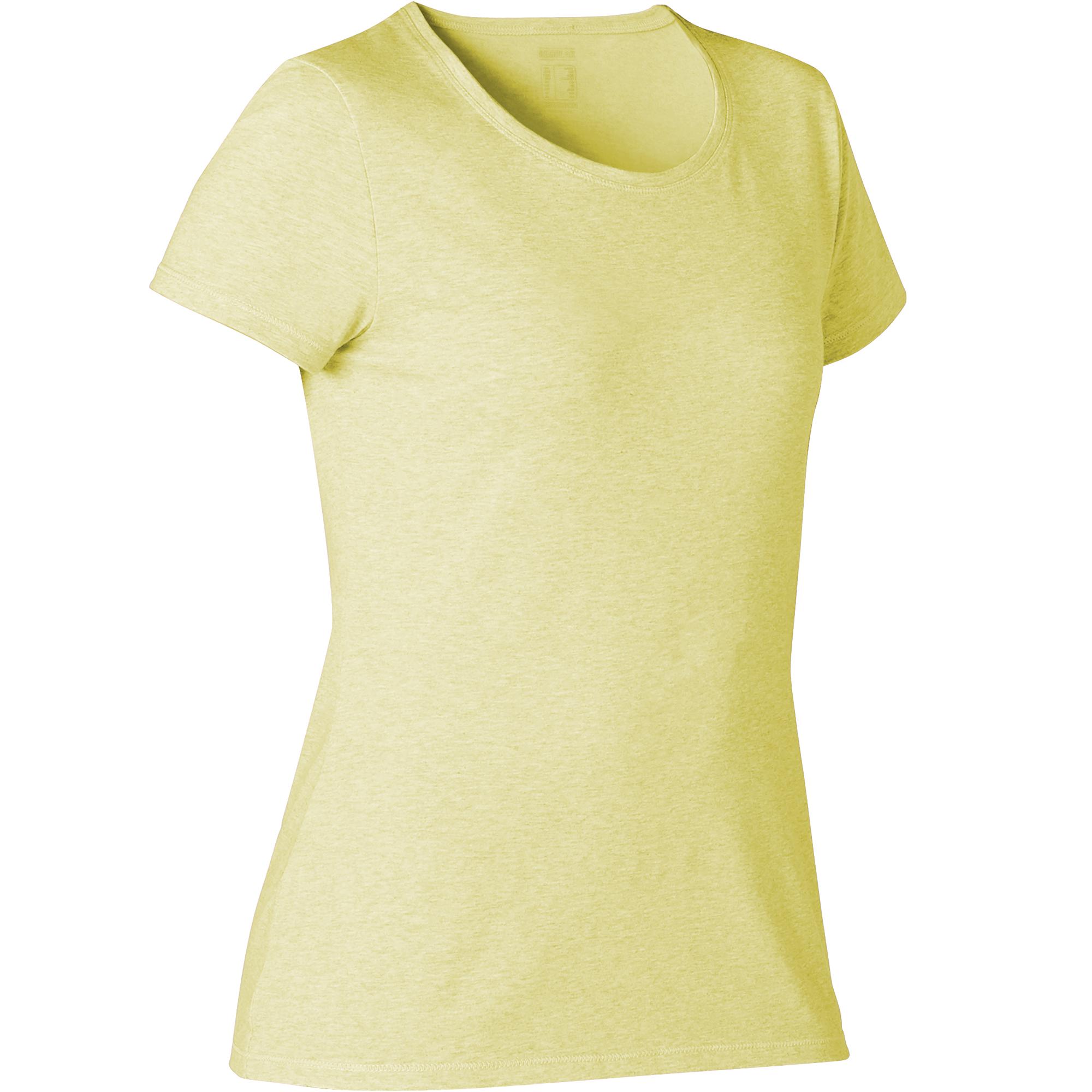 

Women's Gym T-Shirt Slim Fit Stretch 500 - Yellow -  By NYAMBA | Decathlon