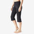 Women's Cotton Gym Cropped Legging Slim fit 500 - Black