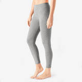 Women's Cotton Gym 7/8 Legging 500 - Grey