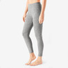 Women Cotton Blend Gym 7/8 Legging 500 - Grey