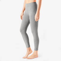 Legging Fit+500 7/8 Pilates Slim-Fit & Olahraga Gym Wanita - Abu-abu belang