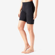 Women's Cotton Gym Short Straight cut 500 - Black