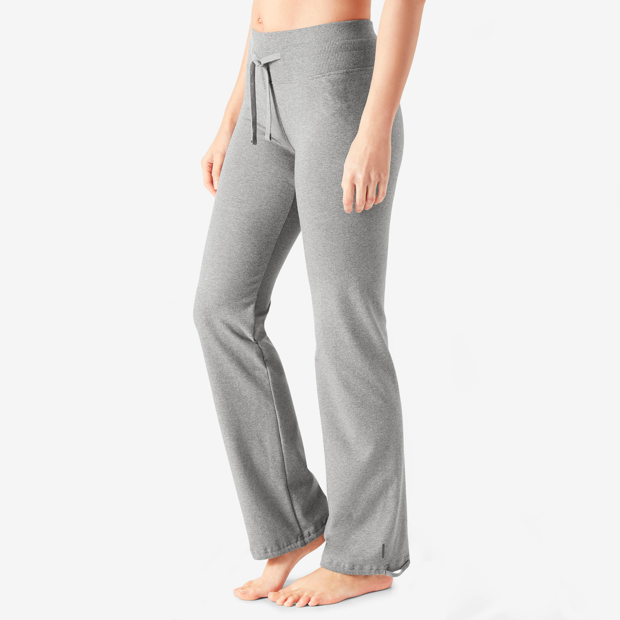 Women Cotton Blend Gym Pant Adjustable 500 -Grey