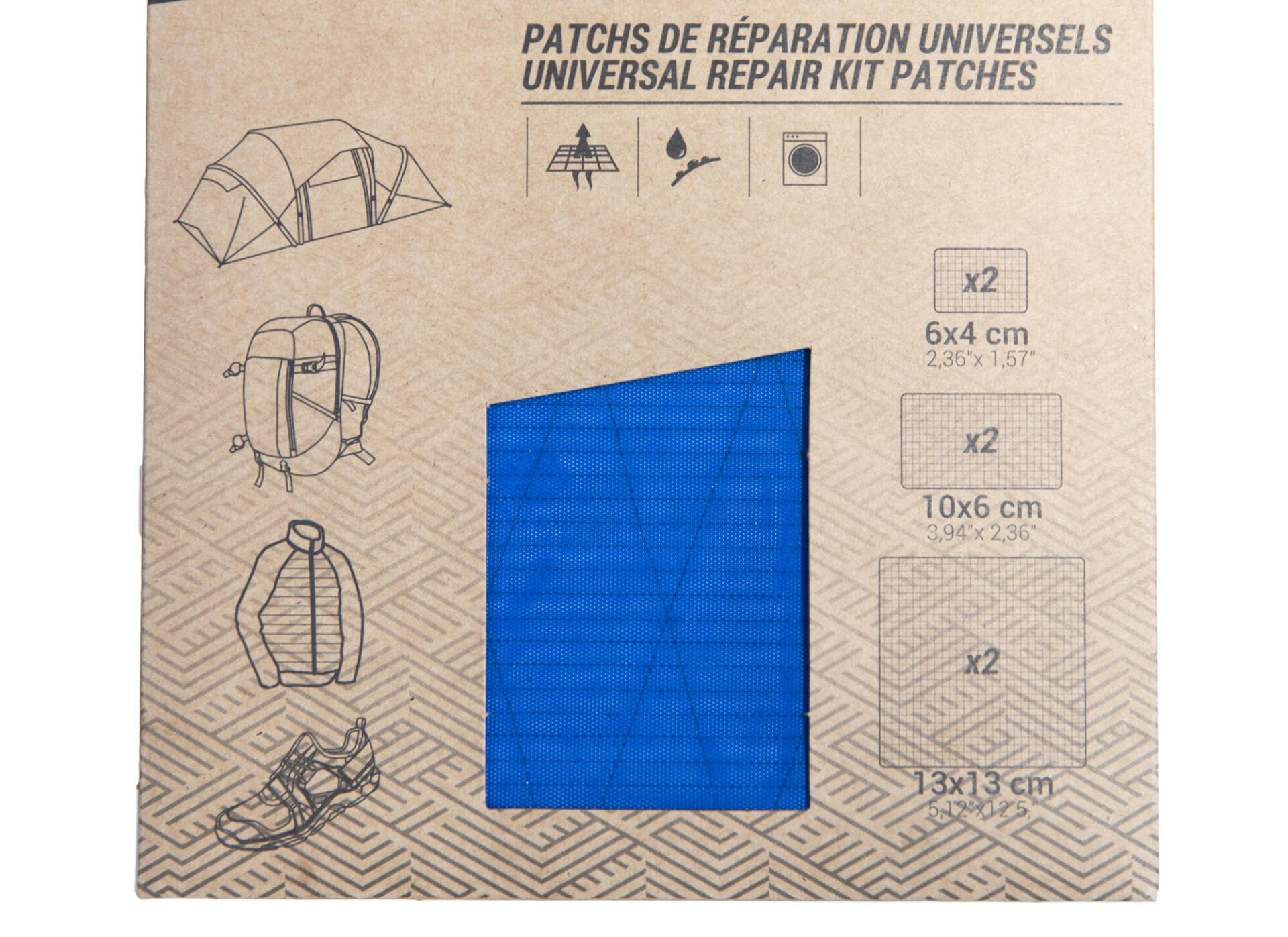 Self-adhesive repair patches for MT500 AIR trekking backpack