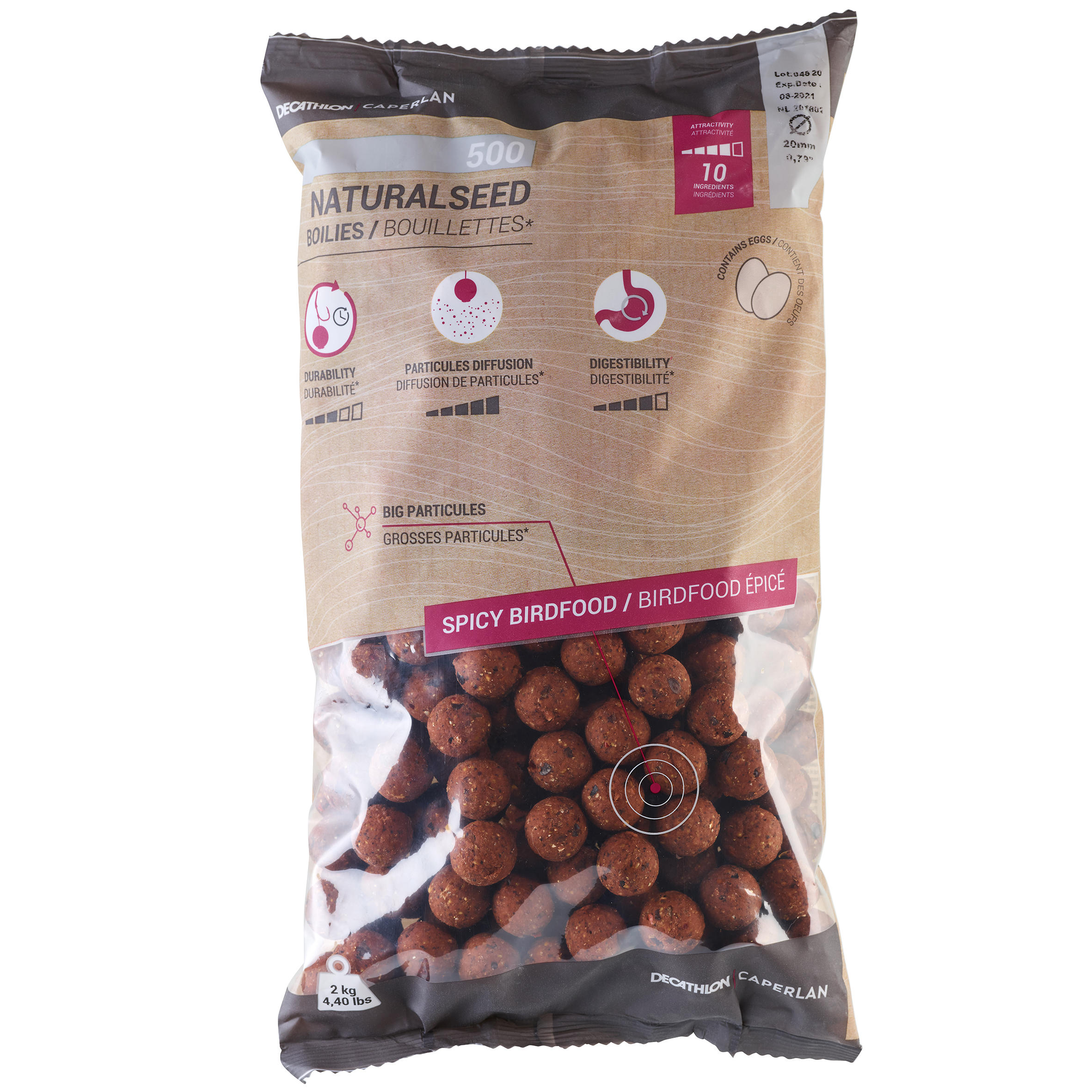 Carp Fishing Boilies NATURALSEED 20 mm 2 kg - Spicy Birdfood 4/4