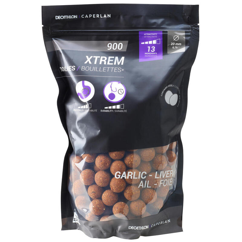 Boilies voor karpervissen Xtrem 900 20 mm knoflook/lever 1 kg