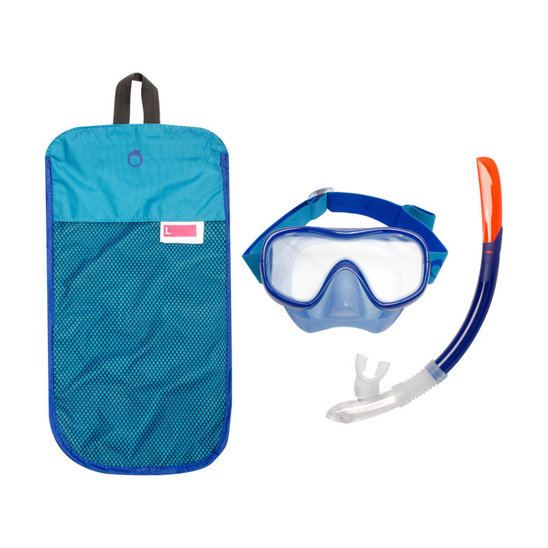 Kit plongée Masque et Tuba Snorkeling 100 adulte Bleu