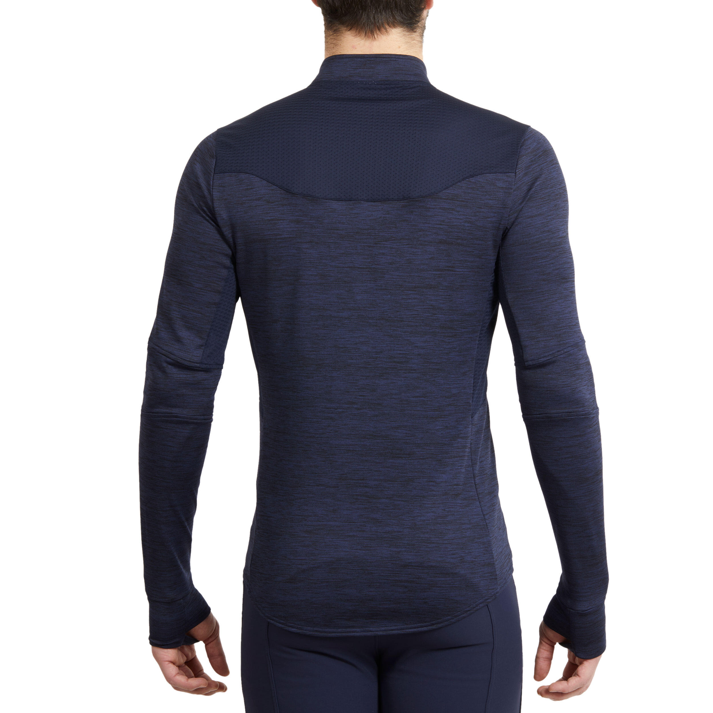 Men's Horse Riding Long-Sleeved Warm Polo Shirt 500 - Navy 5/8