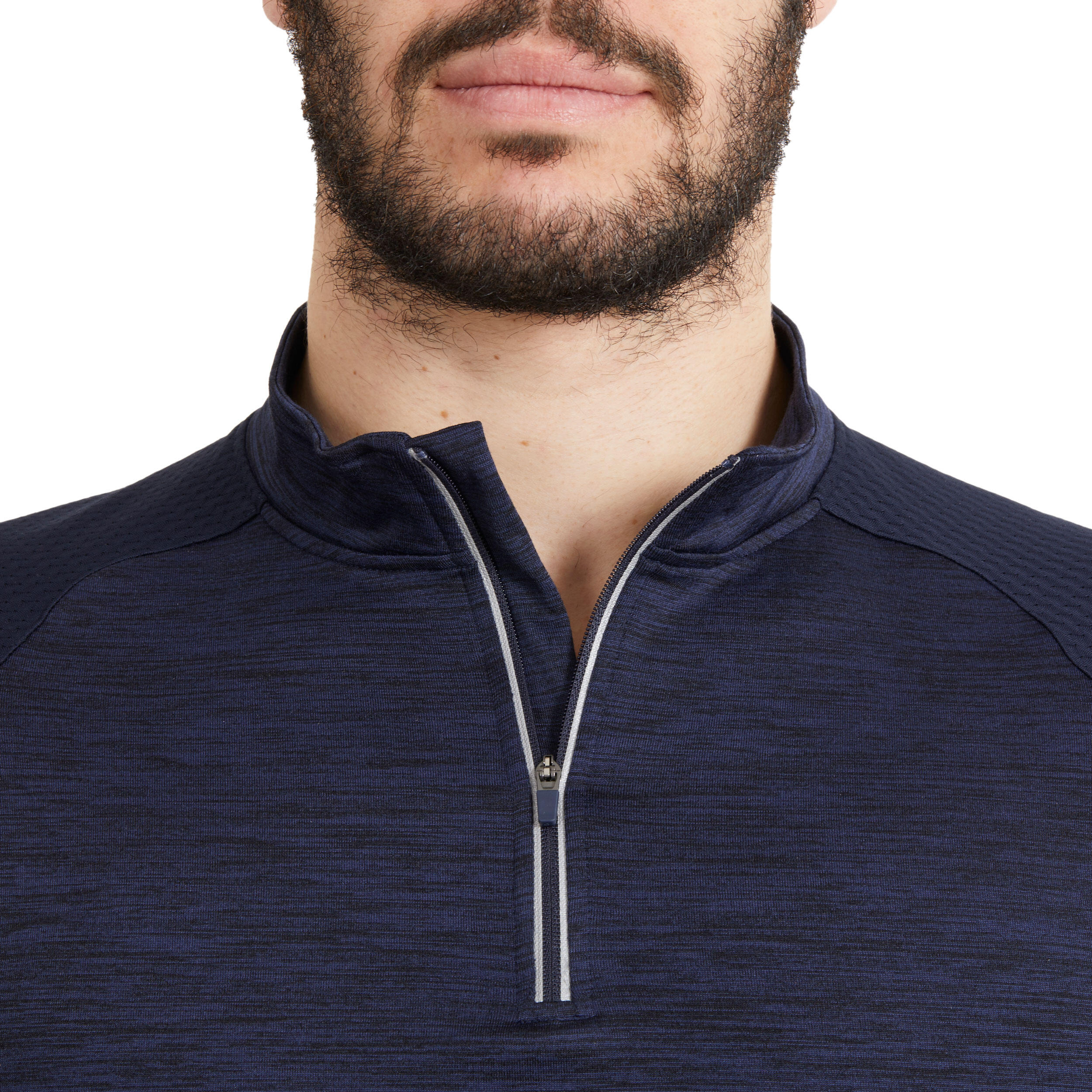 Men's Horse Riding Long-Sleeved Warm Polo Shirt 500 - Navy 7/8
