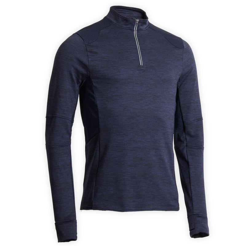 Polo manches longues équitation homme marine chaud 500