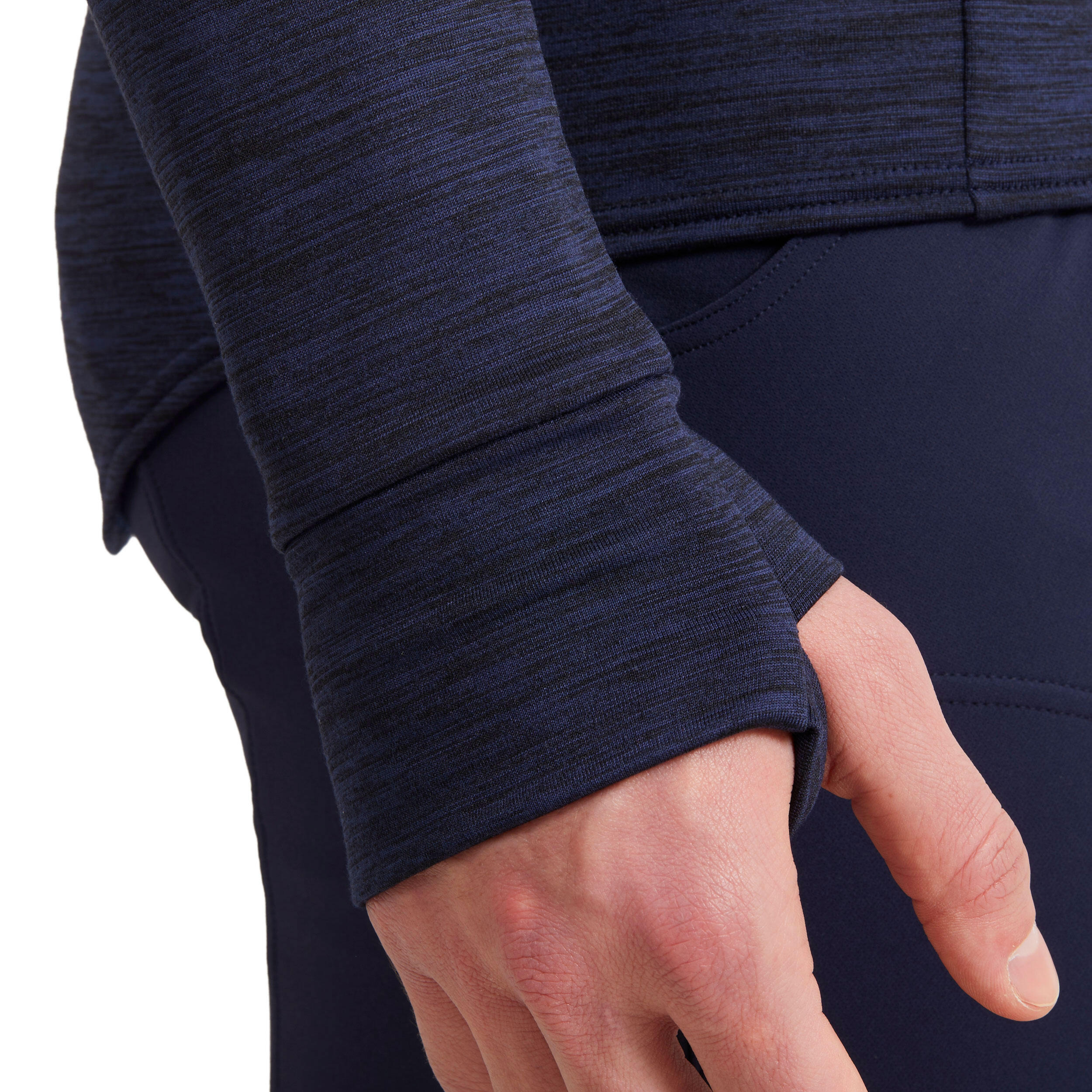 Men's Horse Riding Long-Sleeved Warm Polo Shirt 500 - Navy 8/8