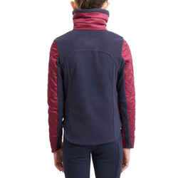 Kids' Horse Riding Bi-Material Fleece 500 Warm - Plum and Navy